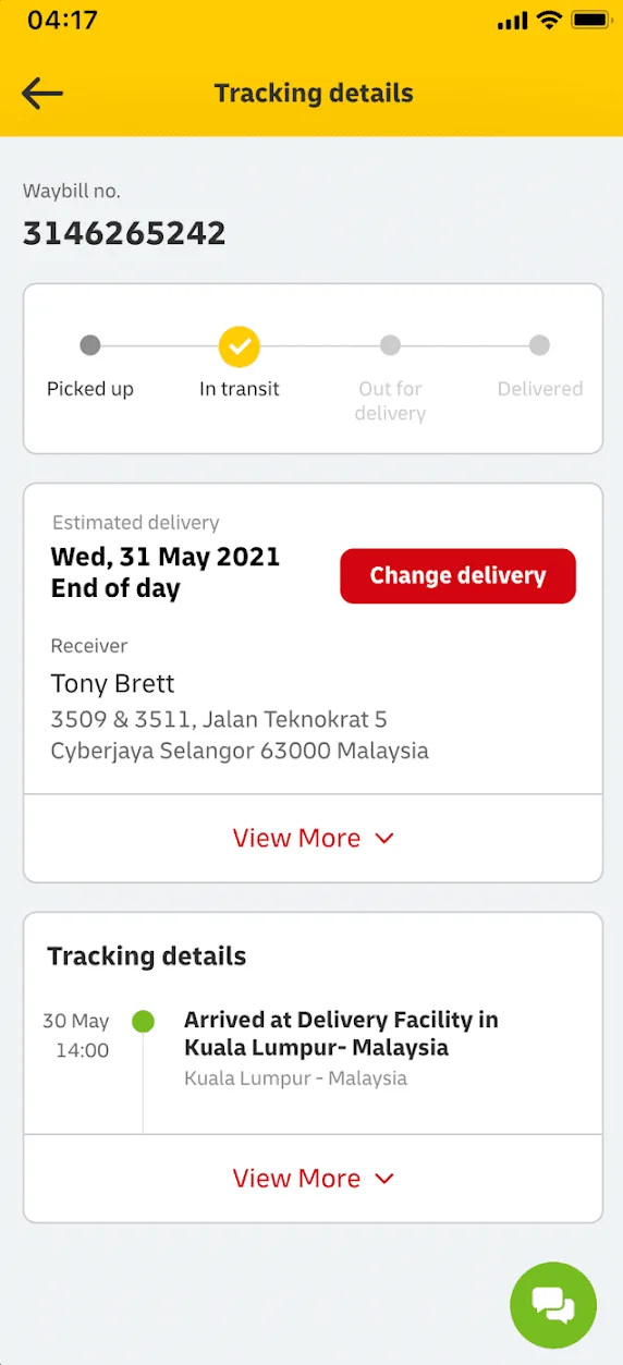 Rastrear un pedido DHL