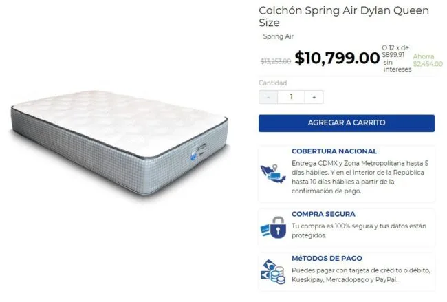 Proceso de compra en Spring Air
