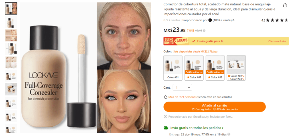Calidad de los Maquillajes de China