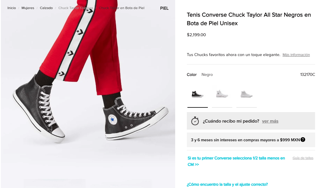 Cómo comprar en Converse