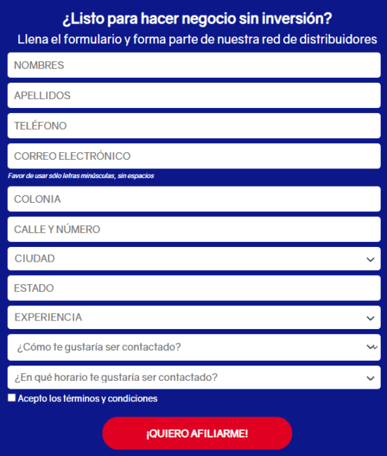 Registrarme y afiliarme como distribuidor dportenis